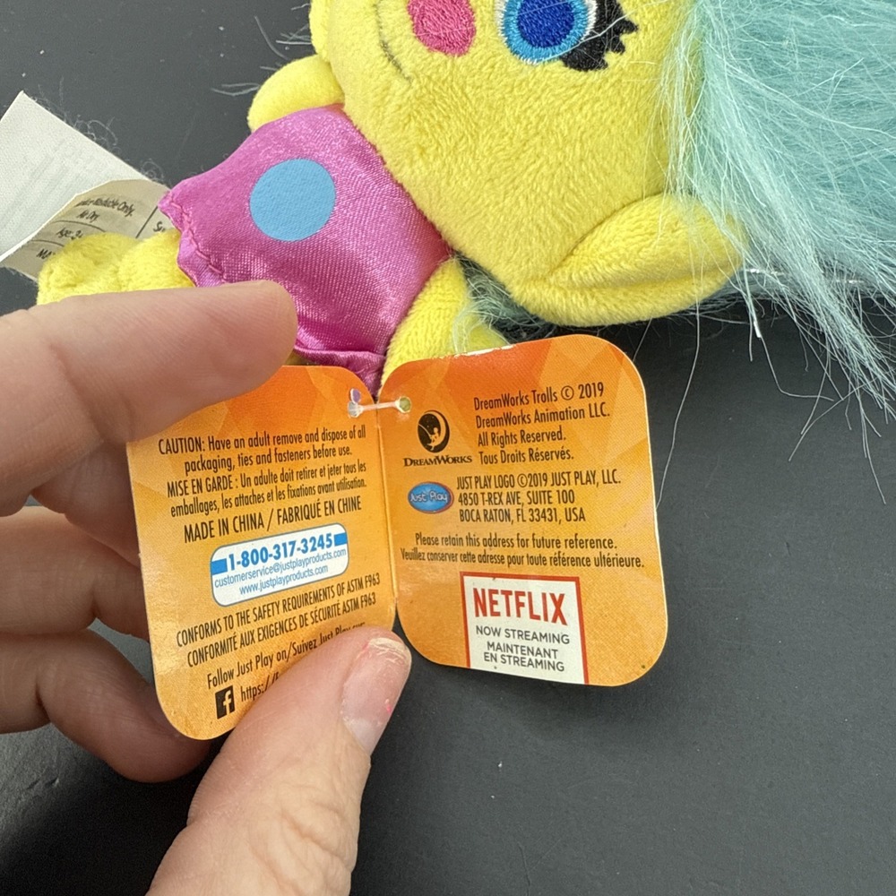 DreamWorks Trolls Smidge Plush Doll Toy Factory 2019 NEW With Tags NWT Blue Hair - Picture 4 of 5
